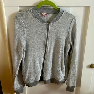 Juicy Couture Silver Metallic Cardigan Sweater sz Small